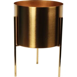 ZŁOTA OSŁONKA METALOWA NA TRZECH NÓŻKACH 17 CM - Donice - miniaturka - grafika 1