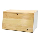 Chlebaki - Chlebak dwustronny bambusowy stal pojemnik na chleb skośny biały BRUNBESTE BB-4259 - miniaturka - grafika 1