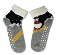 Skarpetki damskie - SKARPETY MARILYN ANGORA ABS TERRY X46 (kolor granat-grey, rozmiar uniwersalny) - miniaturka - grafika 1