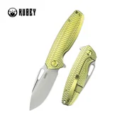 Noże - Nóż składany Kubey Tityus Gold Pattern Titanium, Beadblasted 14C28N (KB360G) - miniaturka - grafika 1