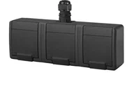 Gniazdka elektryczne - SOCKET 5046-67 3PLACE IP65 AQUANT BLACK - miniaturka - grafika 1