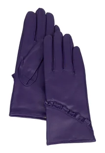 Eleganckie skórzane modne rękawiczki damskie 100% skóra fioletowe - Rękawiczki - miniaturka - grafika 1