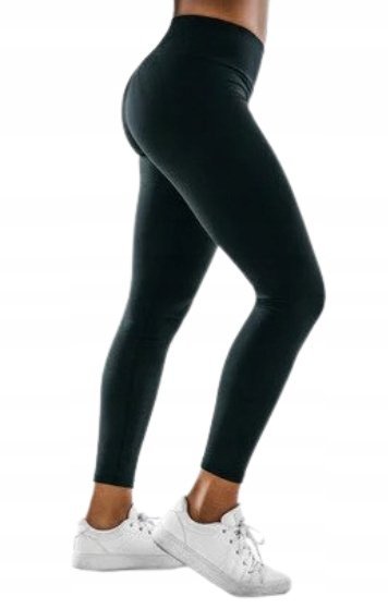 TRENDYOL CZARNE LEGGINSY WYSOKI STAN GŁADKIE DŁUGIE 34 5BA