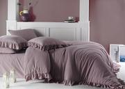 Pościel - Darymex Pościel bawełniana z falbanami Pale Mauve 160x200 dx-160-psc-pmv-01 - miniaturka - grafika 1