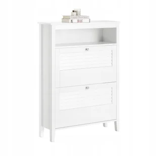 Szafka Komoda na Buty sportowe regał półka 2 klappy przedpokój FSR152-W - Szafki na buty - miniaturka - grafika 1