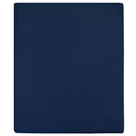 Prześcieradła - Prześcieradło, granatowe, 180x200 cm, dżersej bawełniany - miniaturka - grafika 1