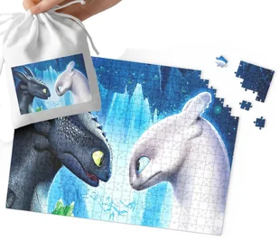 PUZZLE - JAK WYTRESOWAĆ SMOKA WZORY Z BAJEK I GIER PREZENT 35el WORECZEK - Puzzle - miniaturka - grafika 1