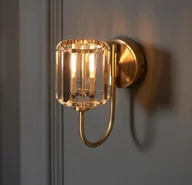 Lampy ścienne - Złoty kinkiet w stylu art deco Berenice w odcieniu antycznego mosiądzu - miniaturka - grafika 1
