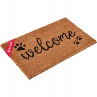 Wycieraczki - Wycieraczka pod drzwi „Welcome' z łapką 55 x 33 cm, brązowa - miniaturka - grafika 1