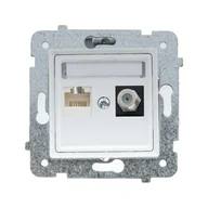 Gniazdka elektryczne - Polmark Gniazdo telewizyjno komputerowe ROSA GPKA-Q/M.BI Biały - miniaturka - grafika 1