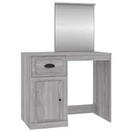 Toaletki - vidaXL Toaletka z lustrem szara Sonoma 90x50x132,5 cm - miniaturka - grafika 1