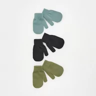 Rękawiczki - Reserved - Jednopalczaste rękawiczki 3 pack - Zielony - miniaturka - grafika 1