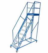 Drabiny - Krause Stalowy podest roboczy, jezdny 8 stopni i platforma standard - miniaturka - grafika 1