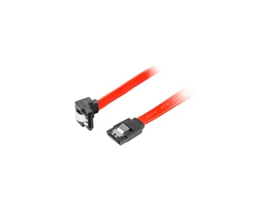 LANBERG Kabel SATA Lanberg DATA II 3Gb/s F/F 0,5m kątowy metalowe zatrzaski czerwony CA-SASA-13CC-0050-R - Kable komputerowe i do monitorów - miniaturka - grafika 2
