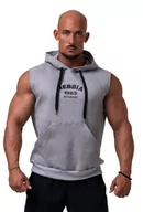Bluzy sportowe męskie - Bluza męska Nebbia 1965 Golden Era hoodie ragtop 197 light grey XXL - miniaturka - grafika 1