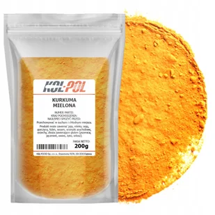 KURKUMA MIELONA 200g Naturalna aromatyczna przyprawa wysoka jakość Kol-Pol - Przyprawy i zioła sypkie - miniaturka - grafika 1
