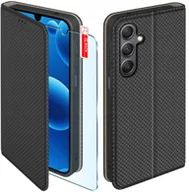 Etui i futerały do telefonów - Etui z klapką do Samsung A26 5G Zamykane Czarne Futerał + Szkło 9H - miniaturka - grafika 1