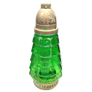 Znicz szklany Z-409 choinka 29 cm zielony - Lampiony i znicze - miniaturka - grafika 1