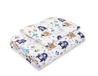 Pościel dla dzieci - Komplet pościeli dla niemowląt z wypełnieniem 2-cz 75x100cm NEWBORN - misie granatowe - miniaturka - grafika 1