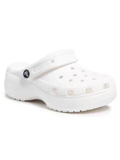 Klapki i japonki damskie - Crocs Klapki Classic Platform Clog W 206750 Biały - grafika 1