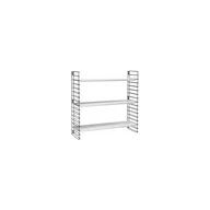 Regały - Czarny regał 3-poziomowy z białymi półkami Metaltex Libro, szer. 70 cm - miniaturka - grafika 1