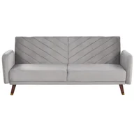 Sofy i kanapy - Sofa Rozkładana Welurowa Jasnoszara Senja - miniaturka - grafika 1