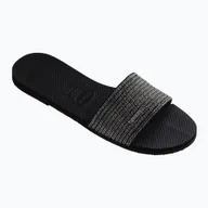 Klapki i japonki damskie - Klapki damskie Havaianas You Malta Metallic black - miniaturka - grafika 1