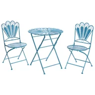 Meble ogrodowe - Zestaw mebli balkonowych PAVIA Metal Niebieski - miniaturka - grafika 1