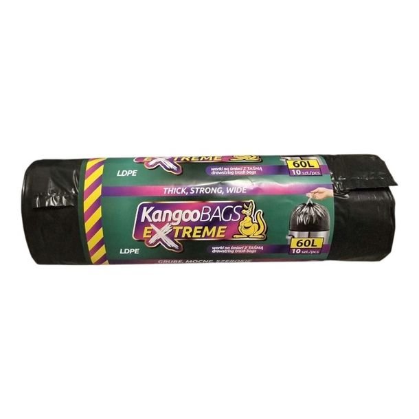 Worki na śmieci uniwersalne Kangoo Bags Worki na śmieci z taśmą 60l 10 szt.