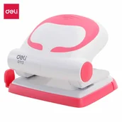 Dziurkacze - Dziurkacz Deli do 20 kartek biało-różowy - miniaturka - grafika 1