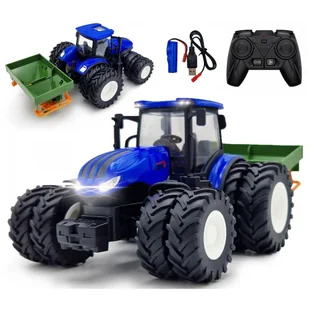 Zdalnie Sterowany Traktor Ciągnik Z Siewnikiem Na Pilota Rc Światła LED - Zabawki zdalnie sterowane - miniaturka - grafika 1