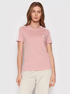 Adidas T-Shirt Loungewear Essentials 3-Stripes HF7236 Różowy Regular Fit - Koszulki sportowe damskie - miniaturka - grafika 1