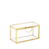 Pudełka i szkatułki - Szkatułka na biżuterię GRAZIA mini złota 9x4x5cm - miniaturka - grafika 1