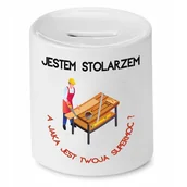 Skarbonki - SKARBONKA PREZENT DLA STOLARZA JESTEM STOLARZEM z Nadrukiem ze Zdjęciem - miniaturka - grafika 1
