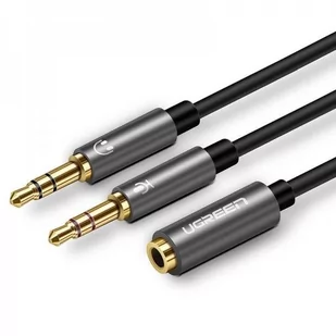 UGREEN Rozdzielacz audio AUX słuchawki + mikrofon do kabel mini jack 3,5 mm, 28cm UGR233 - Kable - miniaturka - grafika 2