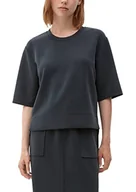 Bluzy damskie - s.Oliver Bluza damska z krótkim rękawem, granatowa, 48 - miniaturka - grafika 1