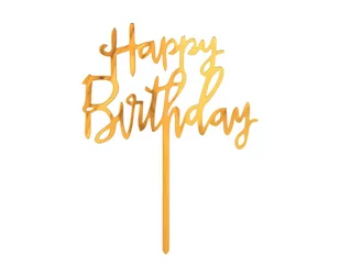 Dekoracja akrylowa na tort Happy Birthday - Urodziny dziecka - miniaturka - grafika 1