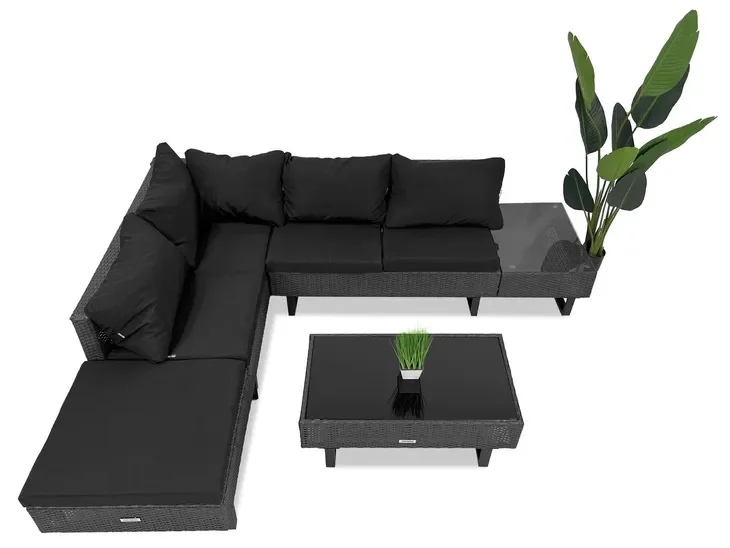 Zestaw mebli ogrodowych technorattan NAROŻNIK Lounge Loft brązowy 3 el.