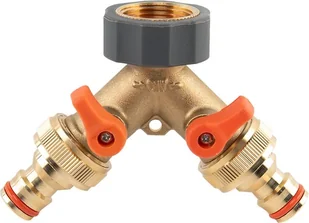 ROZDZIELACZ 2-DROŻNY GW 3/4"x GZ 3/4" MOSIĄDZ Z ZAWORAMI BRASS SOFT - Inne akcesoria do nawadniania - miniaturka - grafika 1