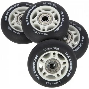 Nils EXTREME PU 70x24 82A CZARNE MATOWE (4 szt.) + ABEC-9 (8 szt.) ZESTAW EXTREME - Akcesoria do skatingu - miniaturka - grafika 1