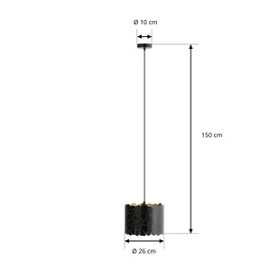 Lindby Lampa wisząca Aralena, czarny/złoty, metal, Ø 26 cm - Lampy sufitowe - miniaturka - grafika 1