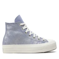 Trampki damskie - Trampki Converse Chuck Taylor All Star Lift Platform Suede Shimmer A11549C Fioletowy - miniaturka - grafika 1