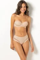 Biustonosze - Biustonosz bardotka typu bandeau z beżowymi gładkimi miseczkami Plus 1940 Sielei - miniaturka - grafika 1