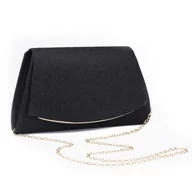 Torebki damskie - Torebka WIZYTOWA mała KOPERTÓWKA WIECZOROWA ŁAŃCUSZEK błyszcząca elegancka - miniaturka - grafika 1