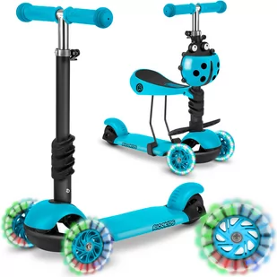 Hulajnoga dla dzieci trójkołowa balansowa Buggy 3w1 niebieska Ricokids - Hulajnogi - miniaturka - grafika 1