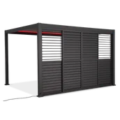 Kratki i pergole - Żaluzjowe drzwi do pergoli PREMIUM 4m anthracite, przesuwane - GUTROOF - miniaturka - grafika 1