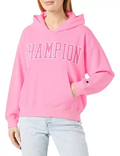 Champion Damska bluza z kapturem Rochester 1919 C-Campus, różowa bawełna Candy (Ccpf), L, Różowa bawełna Candy (Ccpf), L - Bluzy damskie - miniaturka - grafika 1