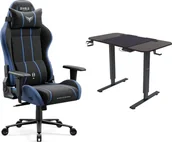 Fotele gamingowe - Fotel Diablo Chairs X-One 2.0 Normal Size Night Blue + EGON 1100 Orzechowe 110 cmx60 cm - miniaturka - grafika 1