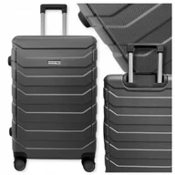 Walizki - Walizka podróżna mała na kółkach kabinowa ABS walizki torba kółka 40L szary - miniaturka - grafika 1