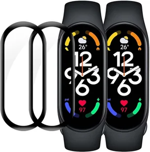 ETUI FOLIA NA SMARTWATCH OPASKE XIAOMI MI BAND 7 CZARNA RAMKA 2 SZTUKI - Akcesoria do smartwatchy - miniaturka - grafika 1